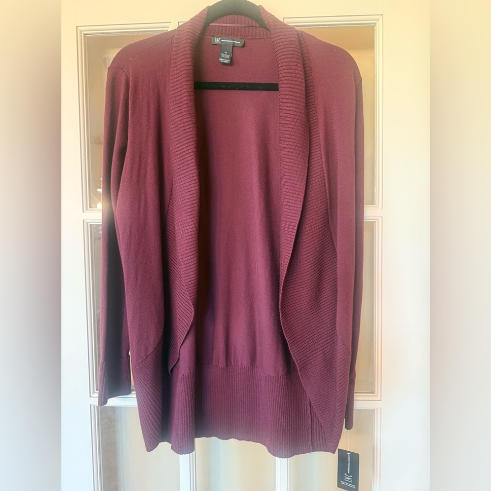 INC International Concepts NWT Burgundy cardigan size Medium